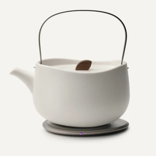 Leiph Self-Heating Teapot Set, Jasmine White, Volume: 20 oz