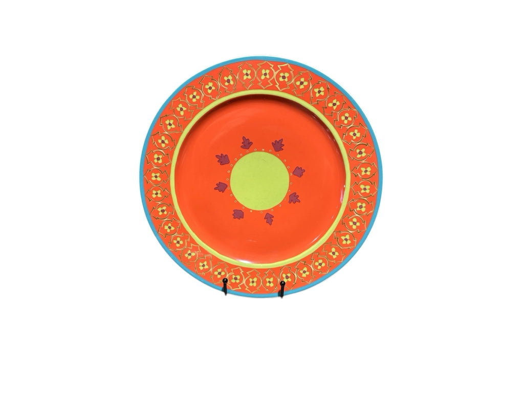 Rosenthal plate, orange/blue/yellow, 12"D