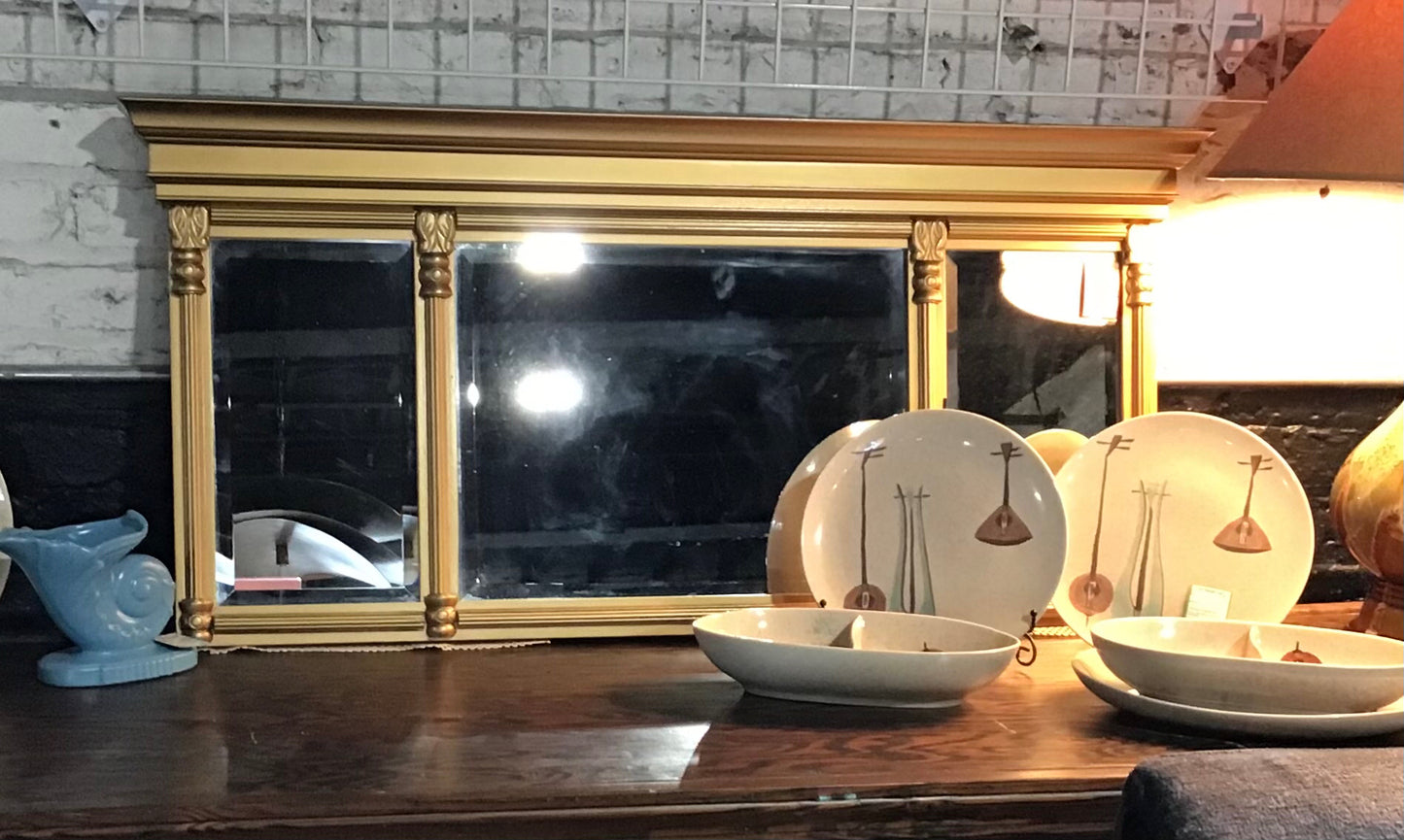 Gold three panel mirror 43.5L x 20.5 H