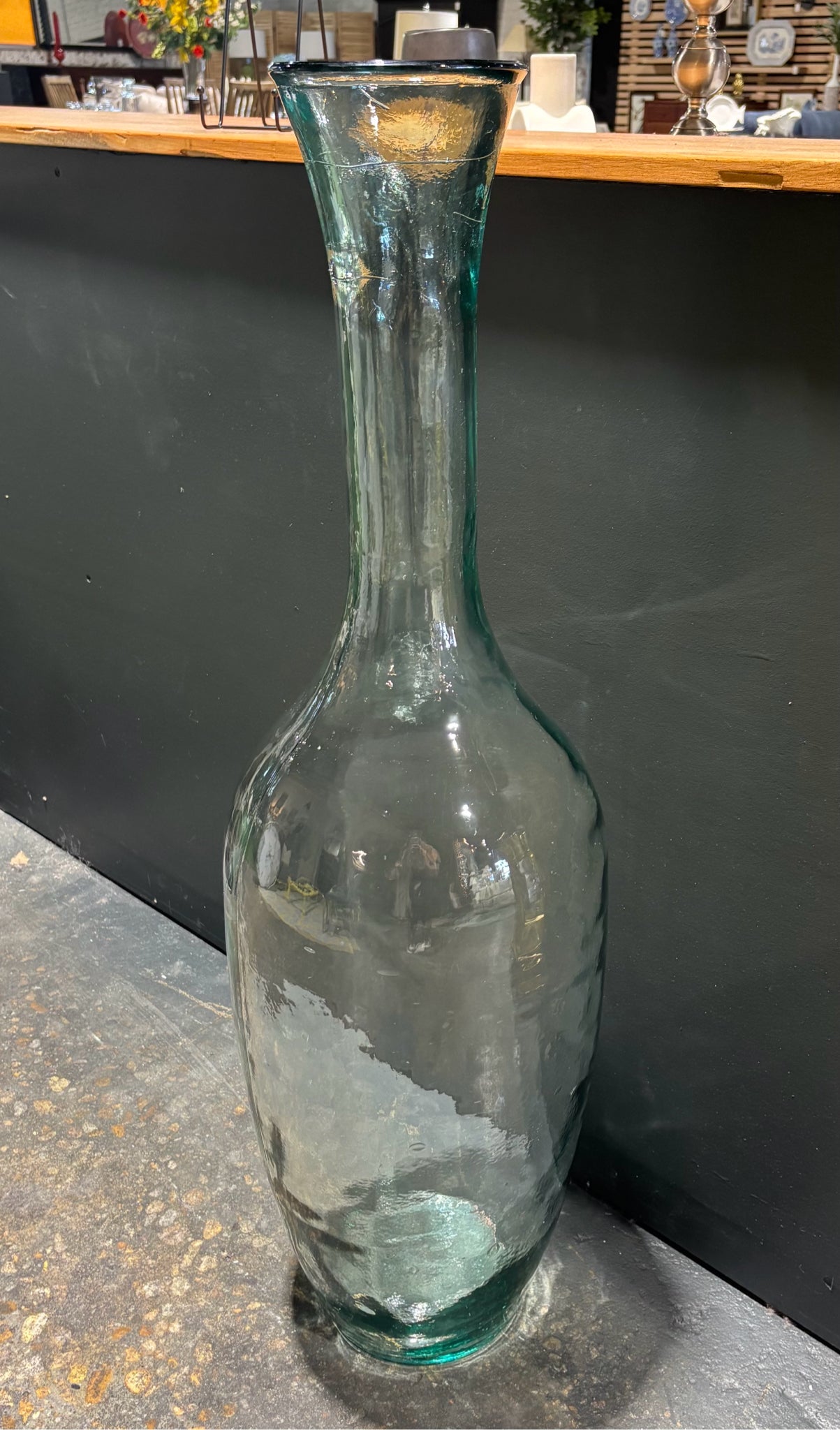Extra Large Floor Glass Vase 12" DIA x 39.5" H