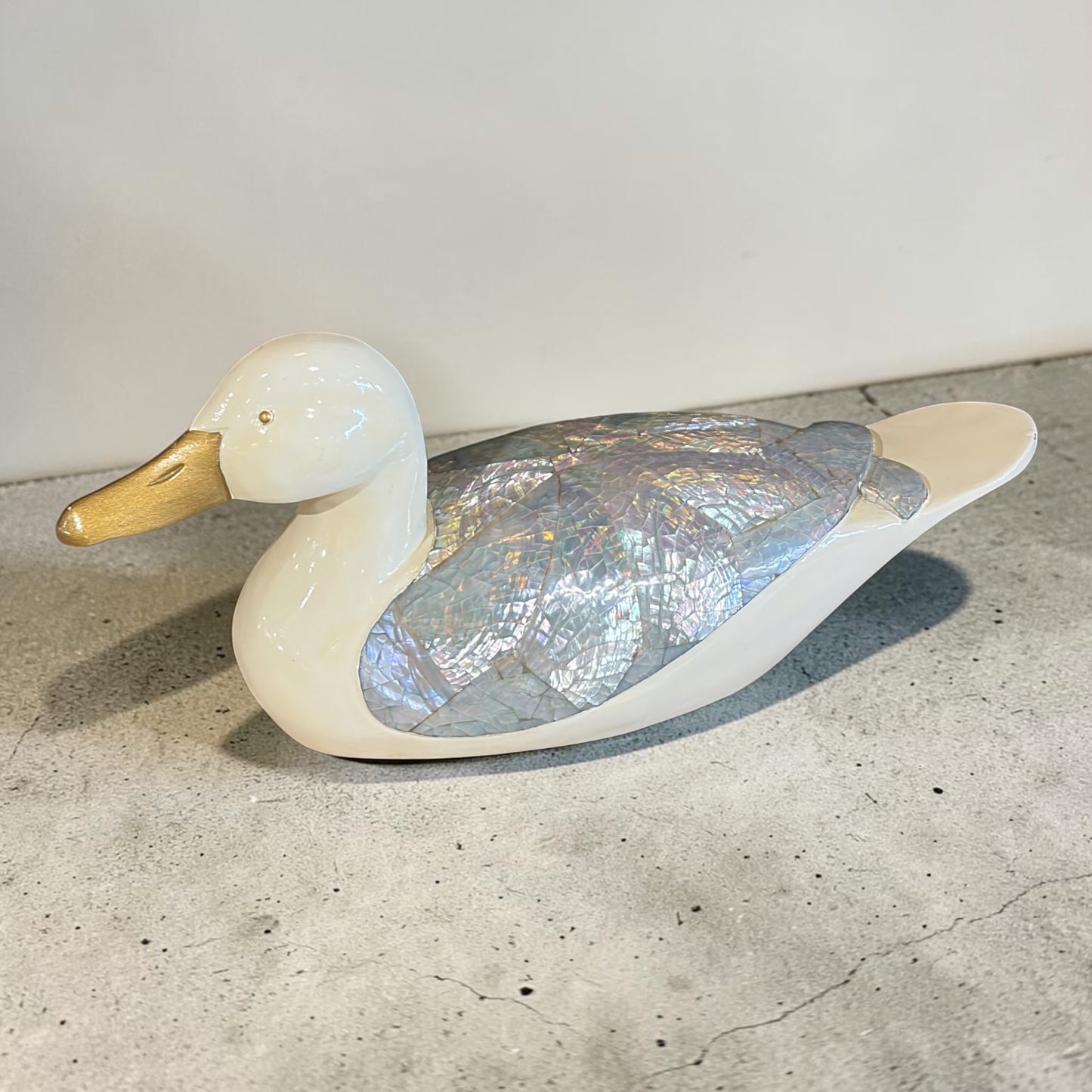 Duck Decoy w/Abalone Shell Back, 13"L x 5"W x 5.5"H