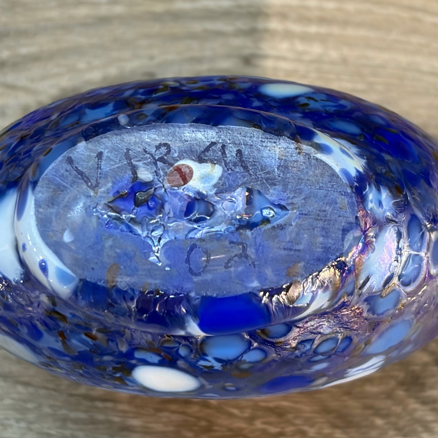 Signed Handblown Glass Perfume Bottle, 5"H x 3"W x 1.5"D