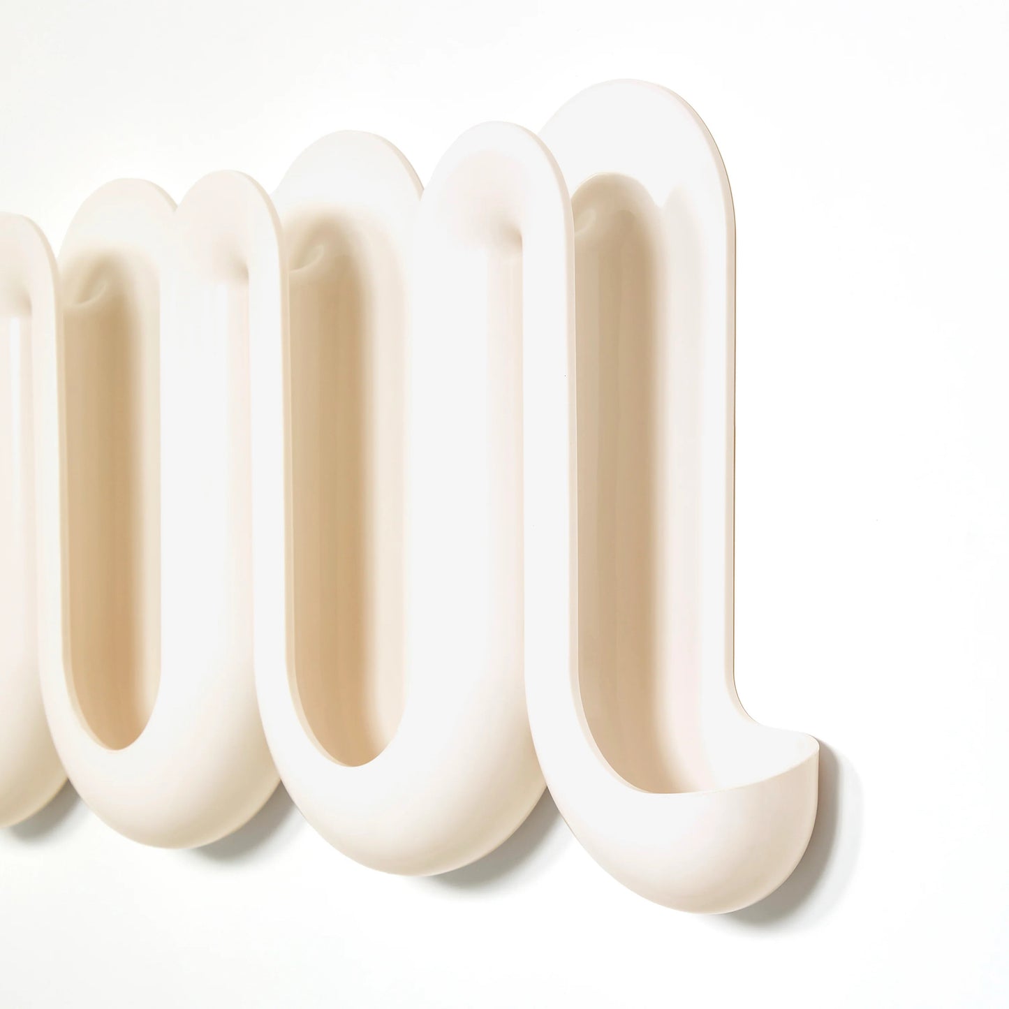 Heller Swell Wall Catchall & Coat Rack, Cream, 28.75" W x 3" D x 14" H