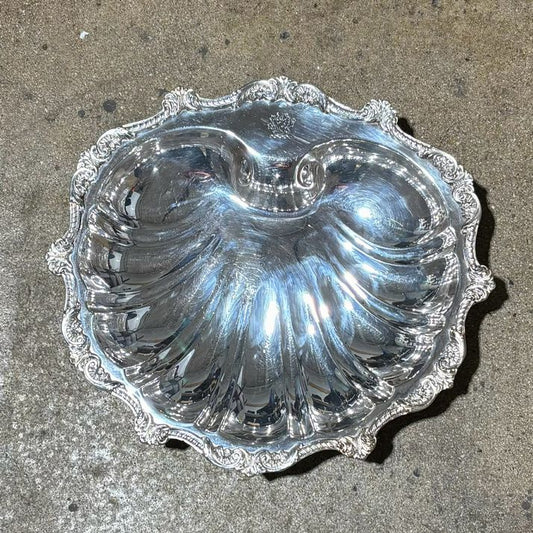 Silverplate Shell Bowl, Poole & Co, 14.5" L x 16" W x 3" H