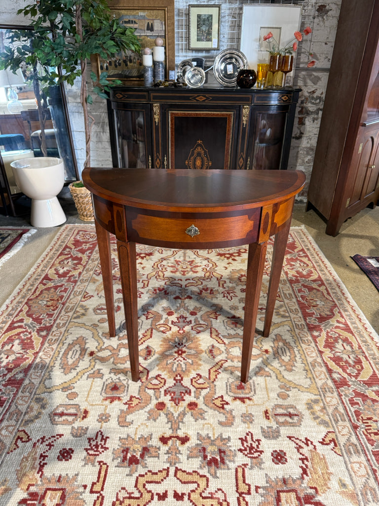 Bombay Company Demilune, single drawer, 31.75"W x 16"D x 30"H