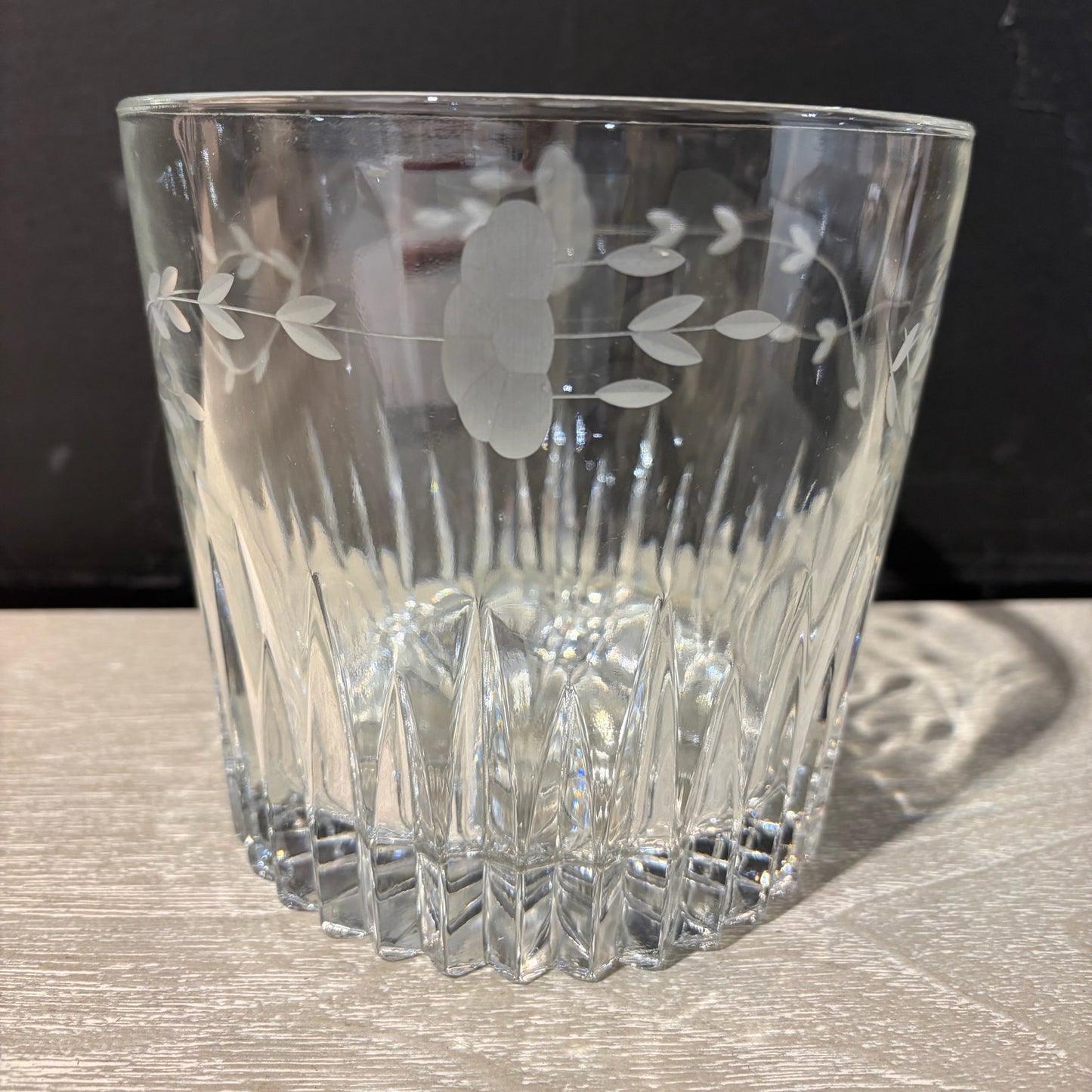 VTG Princess House Heritage Crystal Ice Bucket, 6"Dia x 5.5"H
