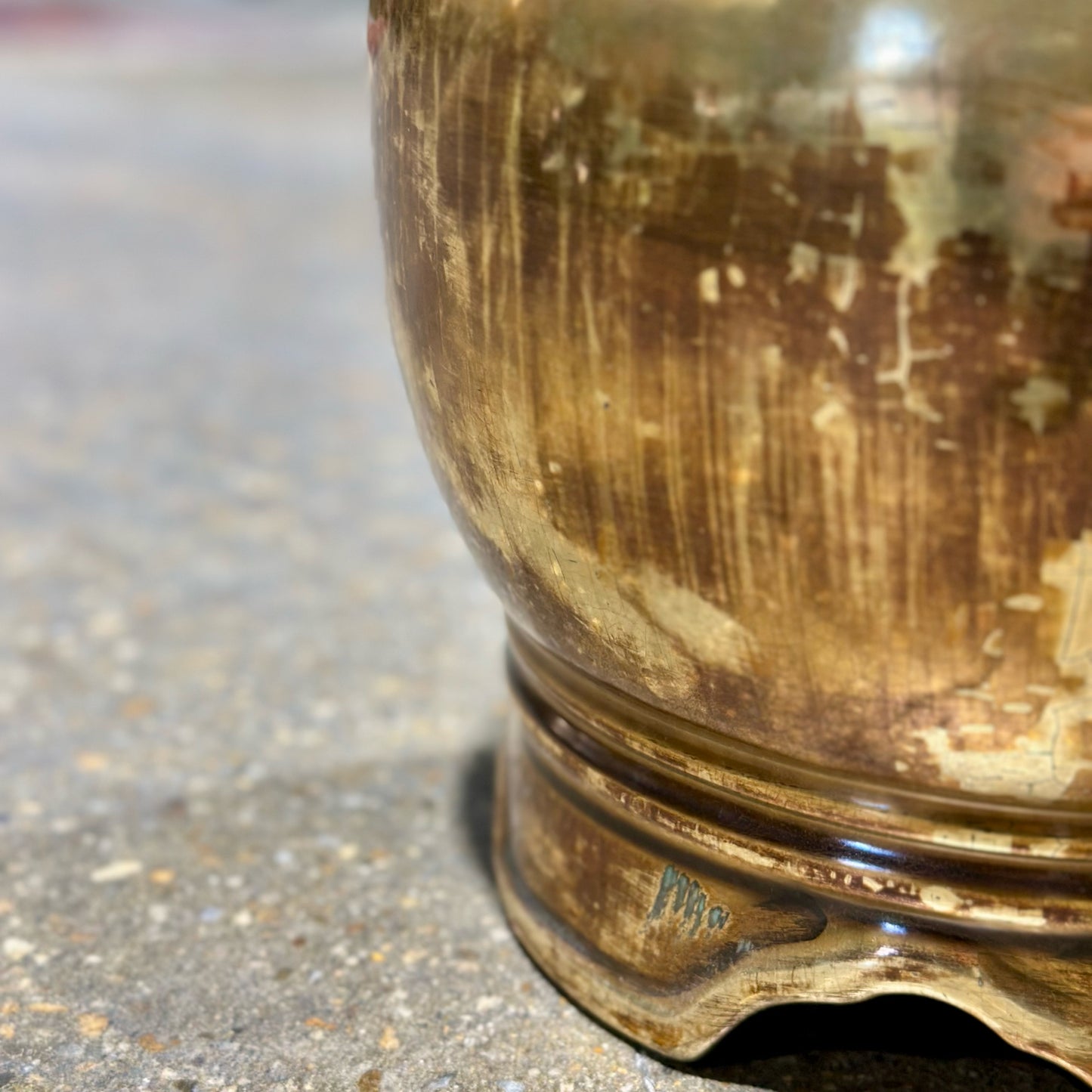 Hollywood Regency Ginger Jar Style Table Lamp, Brass / Gold, 12" Dia x 26" H