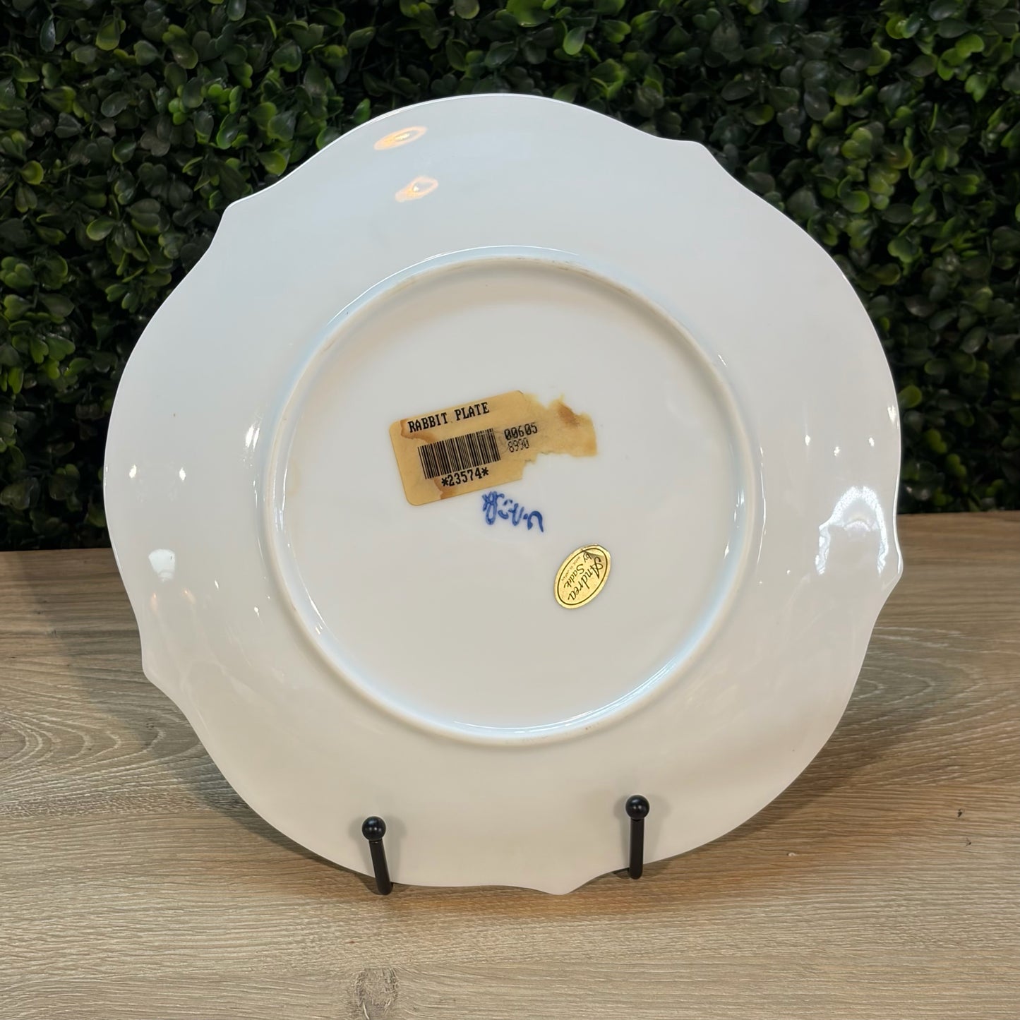 VTG Andrea by Sadek Blue & White Leaping Rabbit Plate, 9" Dia