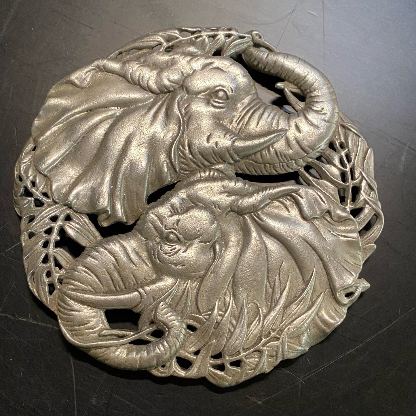 Arthur Court Safari Elephant Trivet, 8"W x 8"L x .3"H