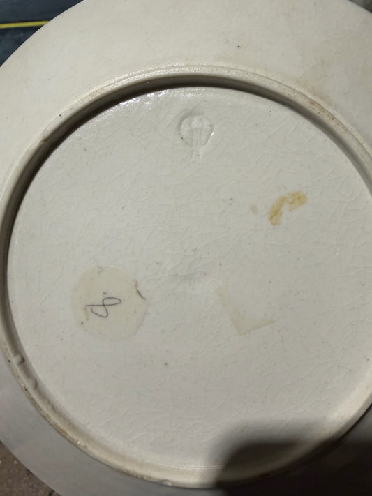 Vintage Dedham Pottery, Pineapple Plate, 9"Dia x 1"D