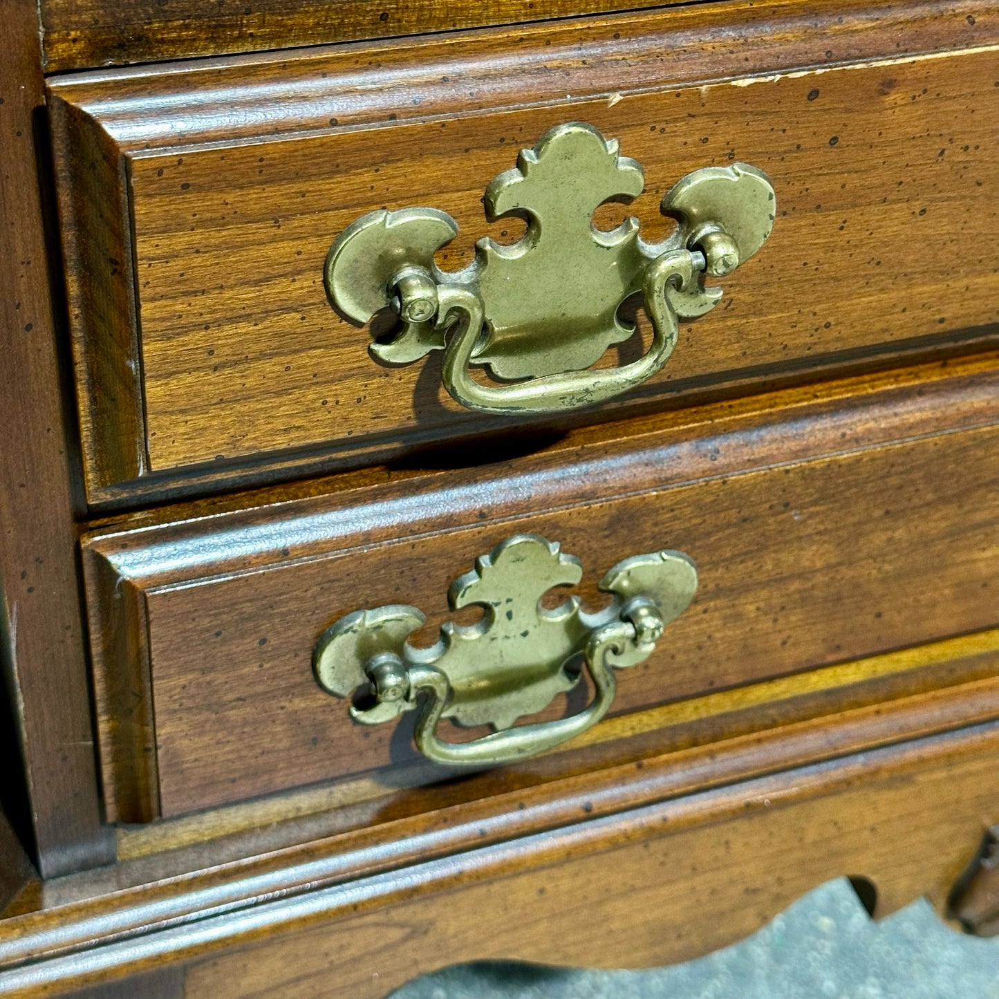 Small Vintage Queen Anne Style Secretary, 25.5"W x 17.5"D x 39"H