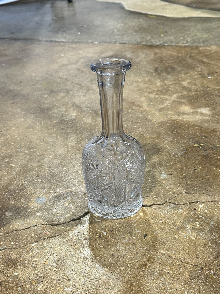Cut Glass Decanter/Vase 9"H x 4"D x 4"W