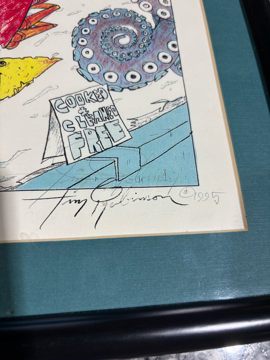 Pike Place Market Poster, signed Tim Robinson, 13" W x 1" D x 17" H
