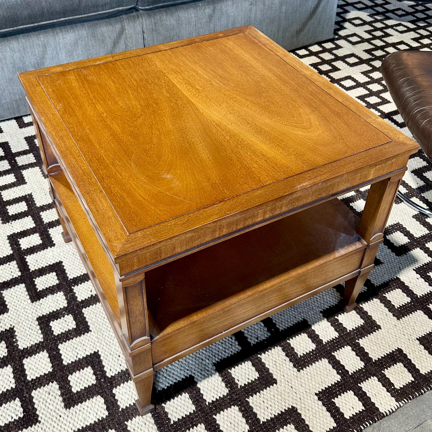 Vintage MCM Large Square End Table w/ Drawer, 26" L x 26" W x 22" H