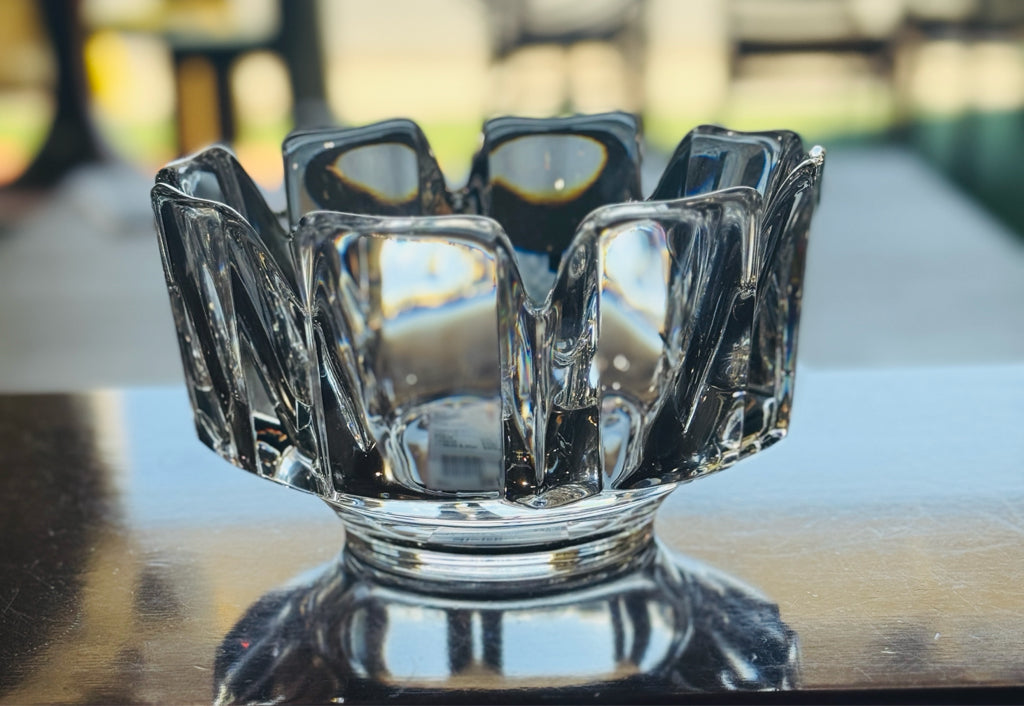Orrefors Art Glass Corona pattern, LH 4384, 7.25"DIA x 4.25"H