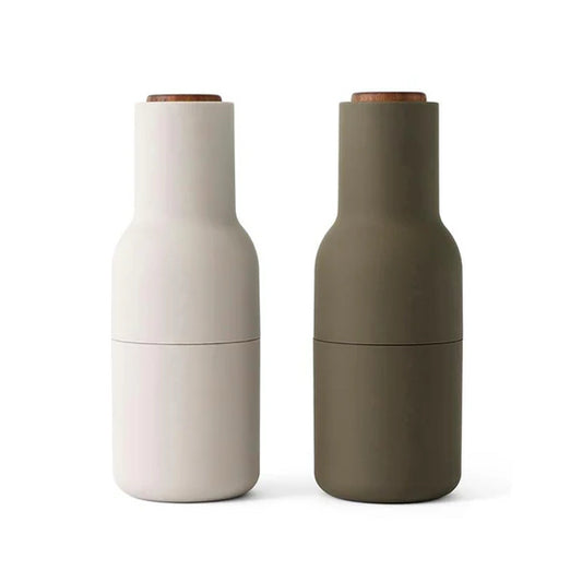 Set of 2 Audo Copenhagen Salt & Pepper Bottle Grinders, Hunting Green & Beige