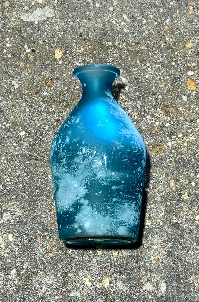 Sea glass bottle, 7"