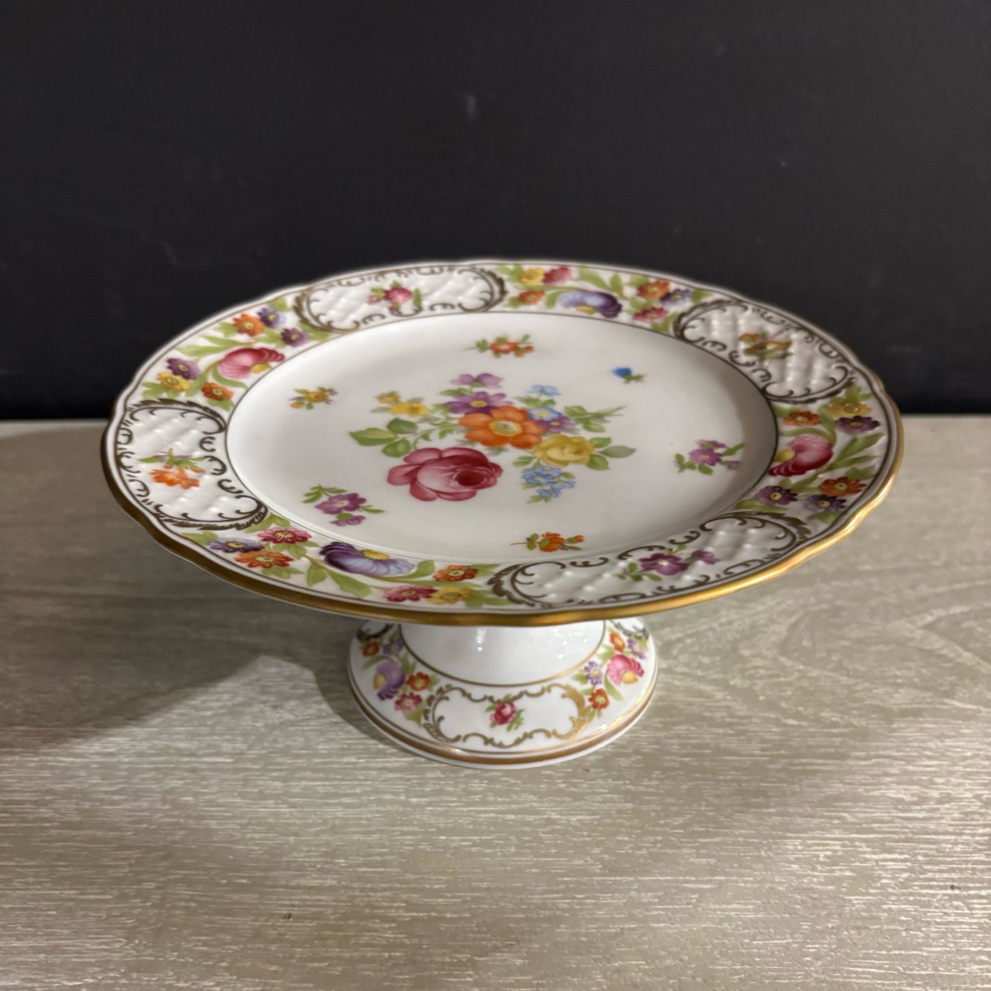 Empress Dresden Pedestal Compote 7.75" D x 3.5" H