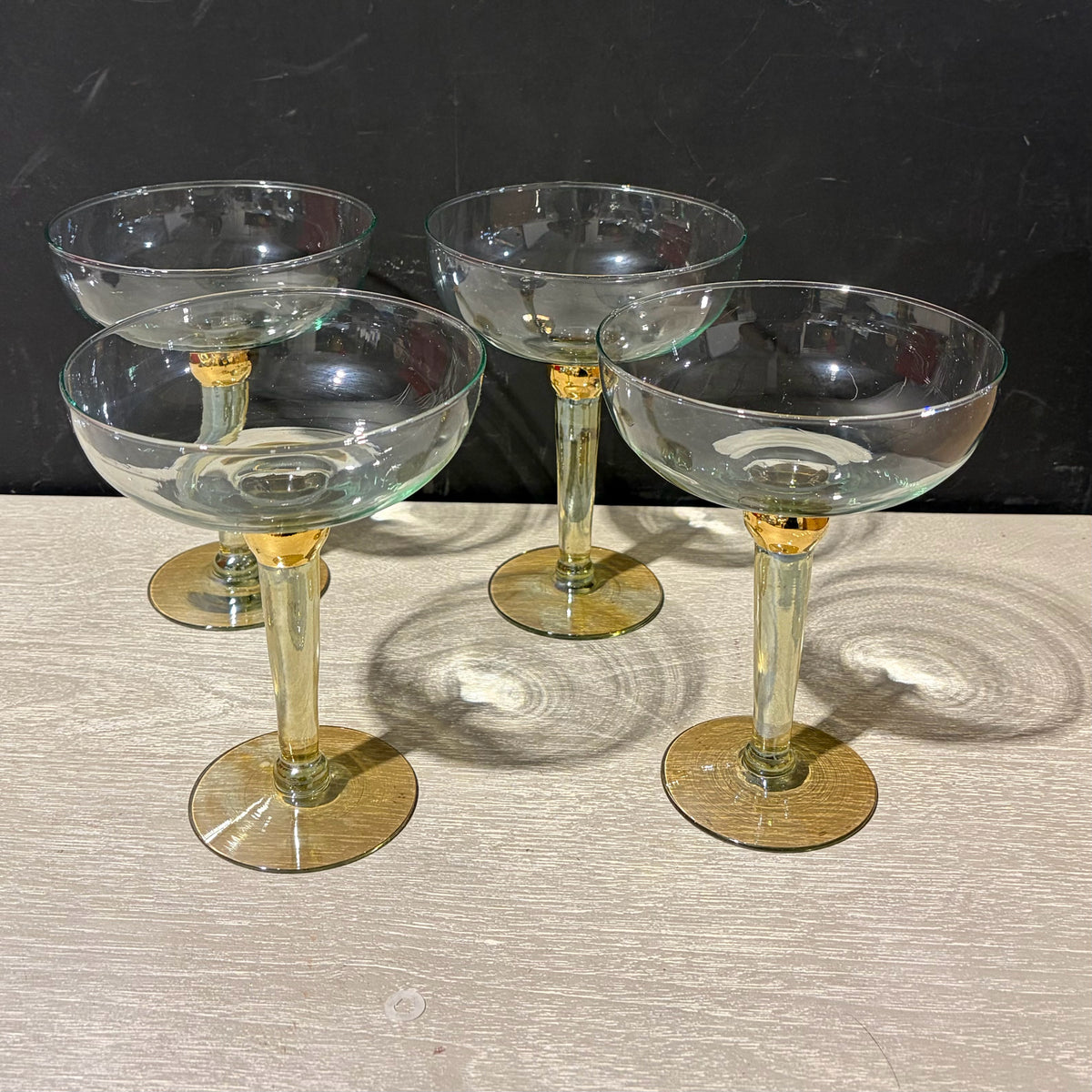 Set of 5 Gold Margarita Glasses