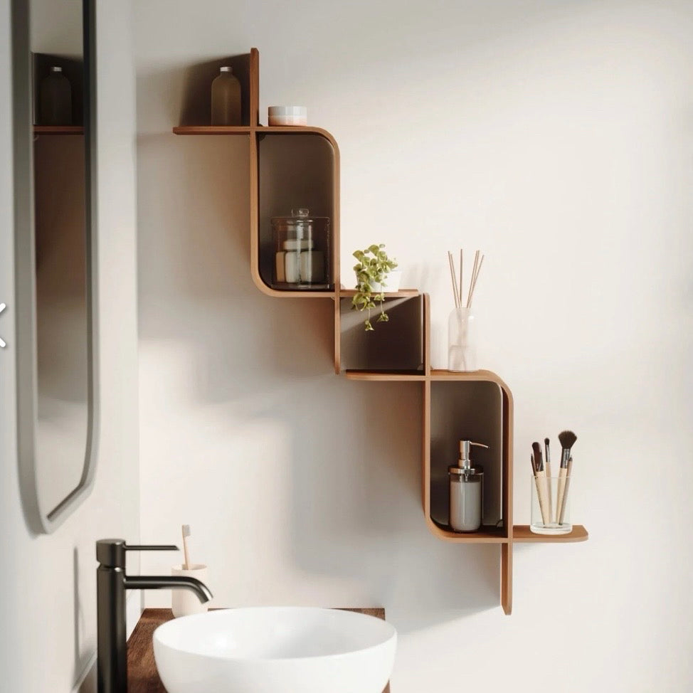 NEW (Set of 2) Montage Shelf, Light Walnut
