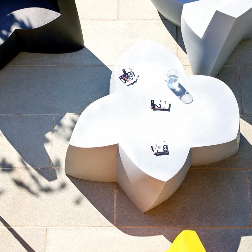 Gehry Coffee Table Indoor/Outdoor, White, 48"W x 48"D x 15.75"H