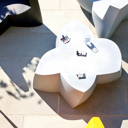 Gehry Coffee Table Indoor/Outdoor, White, 48"W x 48"D x 15.75"H