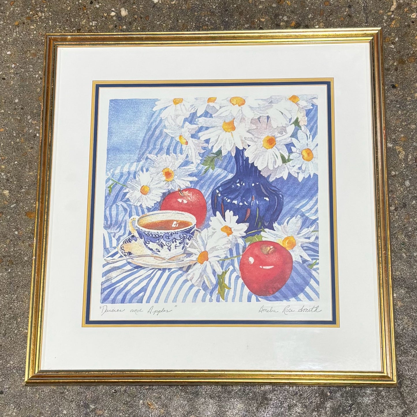 Signed Print "Daisies & Apples", Amelia Rose Smith 19.5" W x 1.25" D x 20" H
