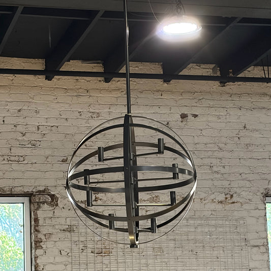 Black Orb Pendant, 8 lights, 22"W x 22"D x 22"H