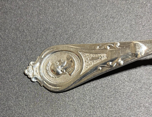 Albert Coles Medallion Coin Silver Ladle 5" L x 2" W