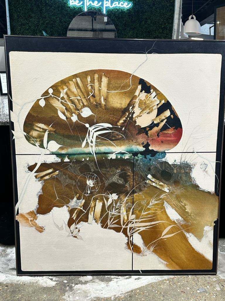 ORIGINAL J.Osterhoff abstract, oil on canvas, c. 1970s, 47"W x 54"H