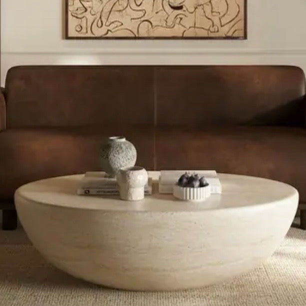 Trevi Oval Coffee Table - Travertine