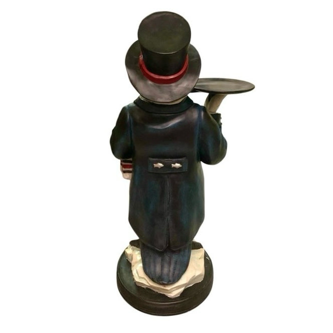 Large Penguin Butler Statue w/ Tray, 16.5" L x 18.5" D x 35" H