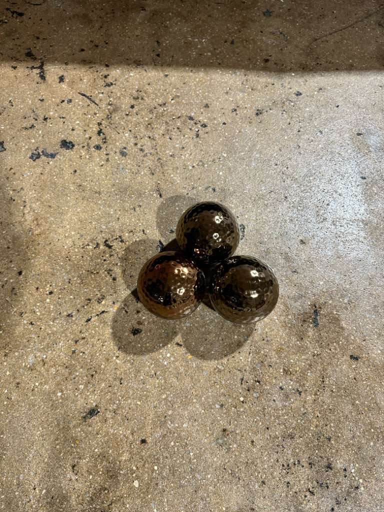 SET of decorative metallic balls, 4"