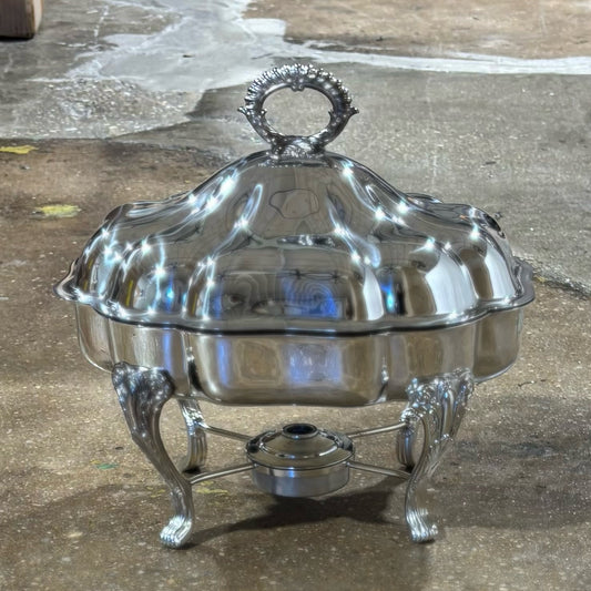 Silverplate Chafing Dish 12" W x 8" D x 11.5" H