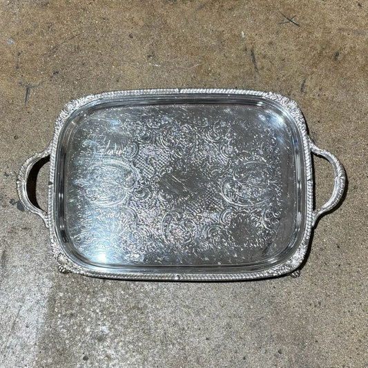 FB Rogers Silverplated Footed Tray 21.5" L x 13" W x 2" H