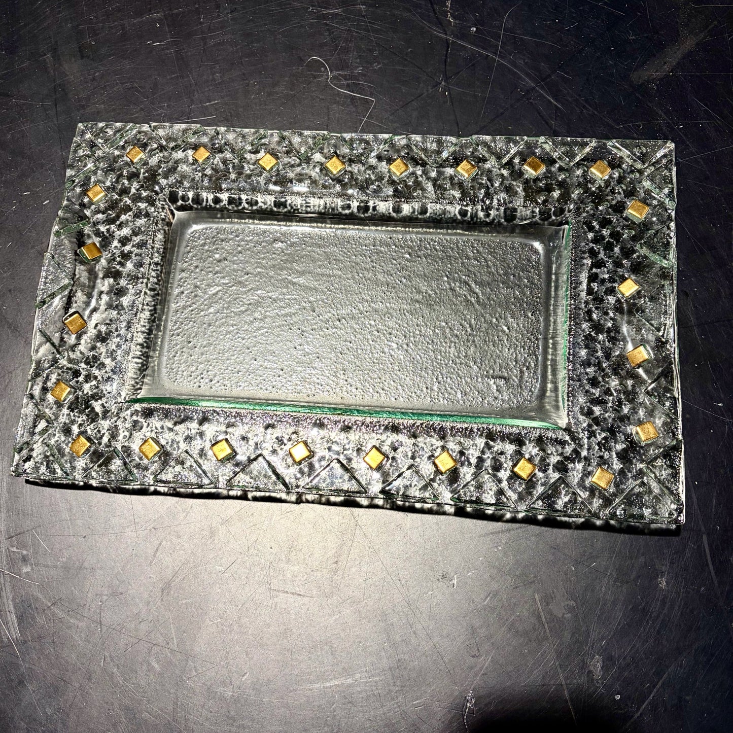 Rectangular Clear Glass Tray, 14.5"W x 9"D x 1.25"H