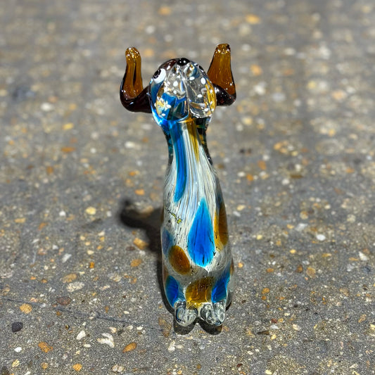Glass Dog 3" W x 5" D x 8.5" H