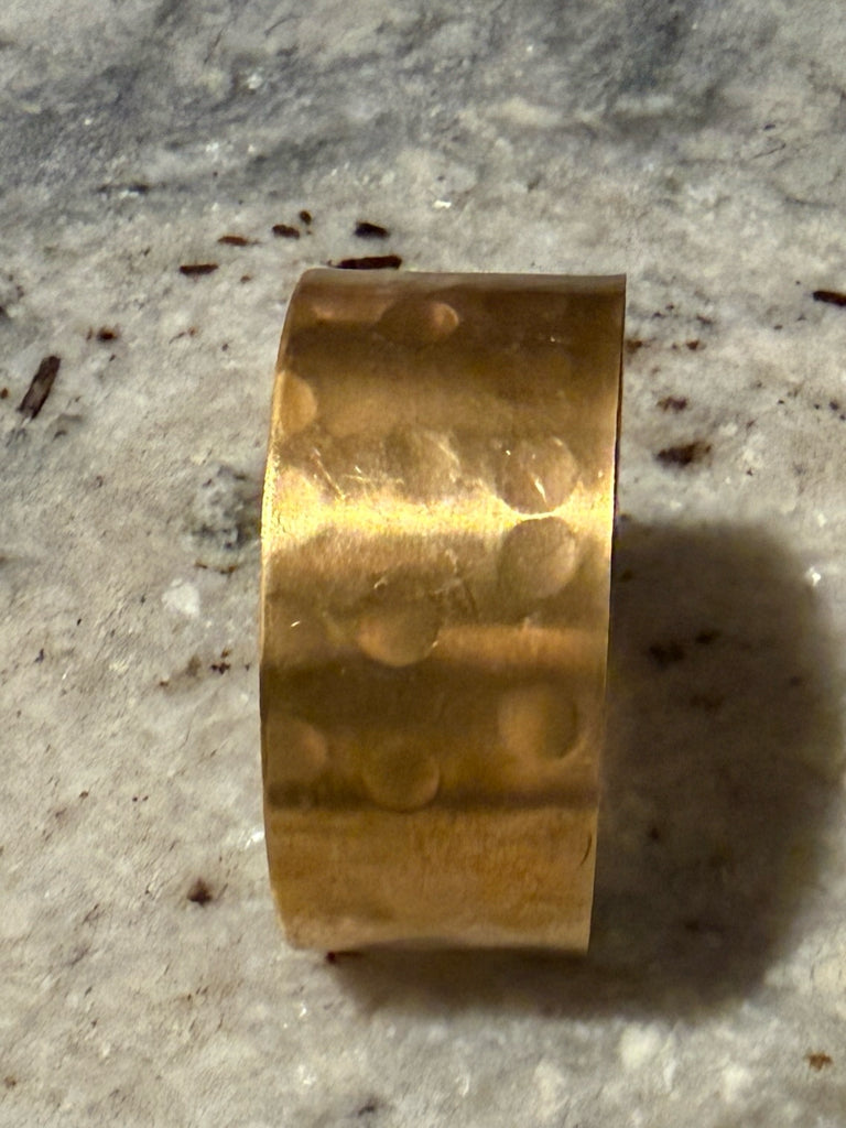 Brass hammered cuff, 1"W, 992