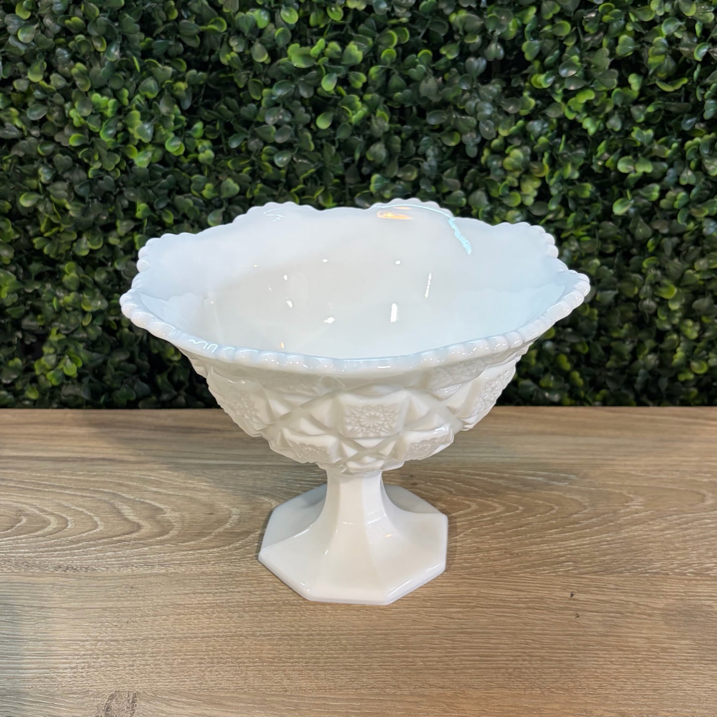 VTG Westmoreland Milk Glass Compote, 7.25"Dia x 5.5"H