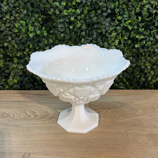 VTG Westmoreland Milk Glass Compote, 7.25"Dia x 5.5"H