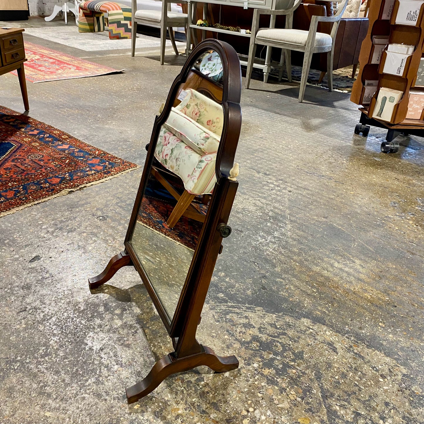 Antique Dressing Mirror, Walnut, 18.75"W x 10.75"D x 29.75"H