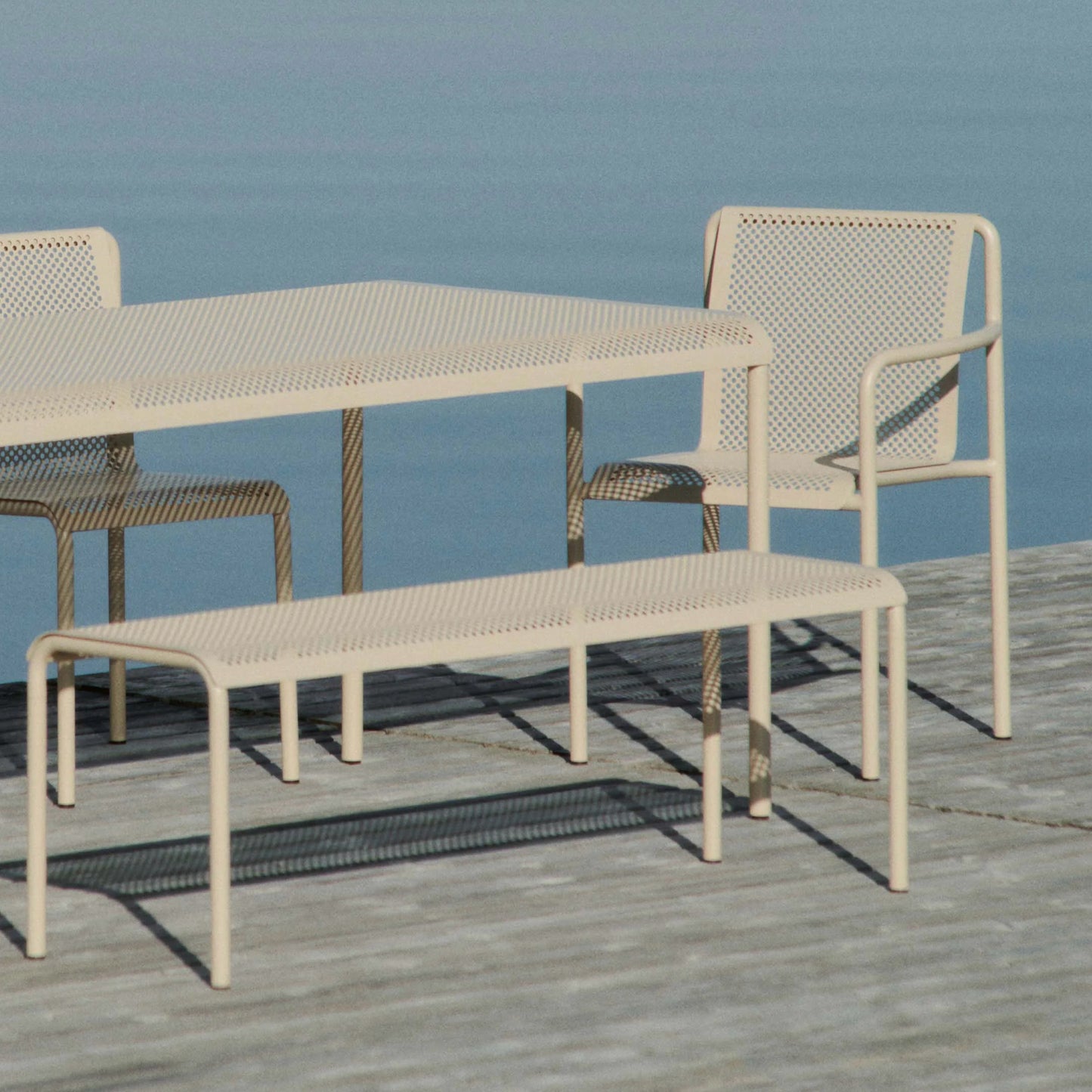 Ferm Living Dapple Outdoor Dining Armchair, Cashmere, 23.6" W x 20.9" D x 31.5"H