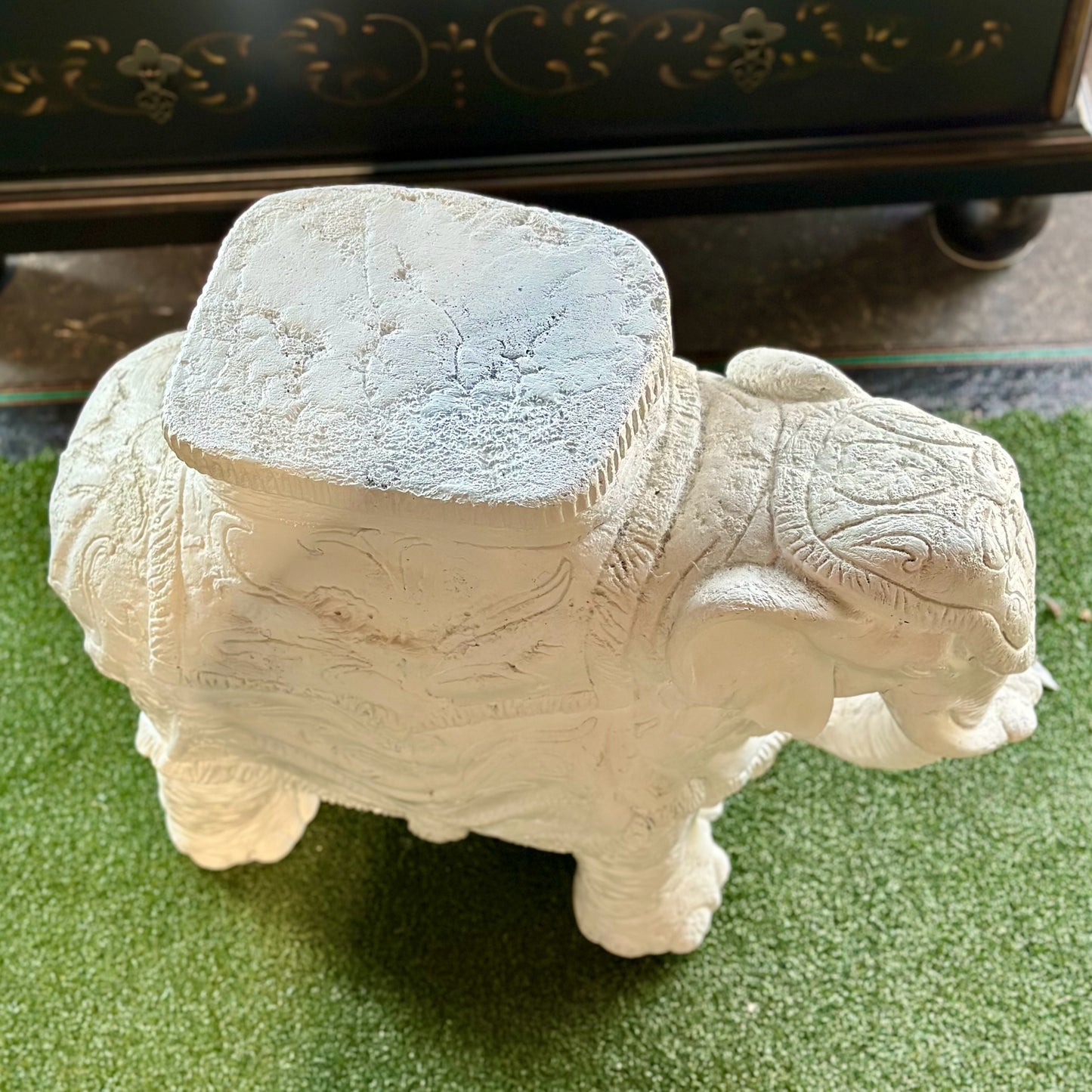 AS-IS Vintage Elephant Side Table / Plant Stand / Stool, 26" L x 12" W x 21" H