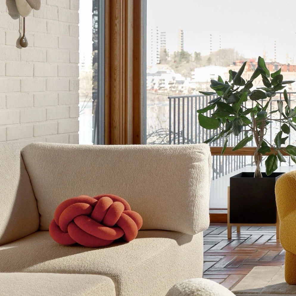 Design House Stockholm Knot Cushion, Ochre, 12"W x 12"D x 6"H
