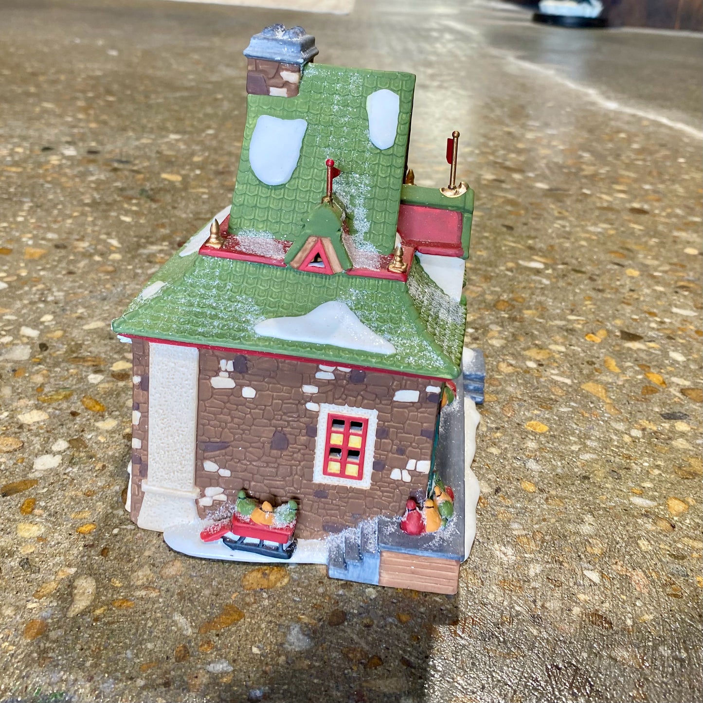 Heritage Village Collection, Porcelain, North Pole Depot, 6.75"H x 7"W x 5.5"D