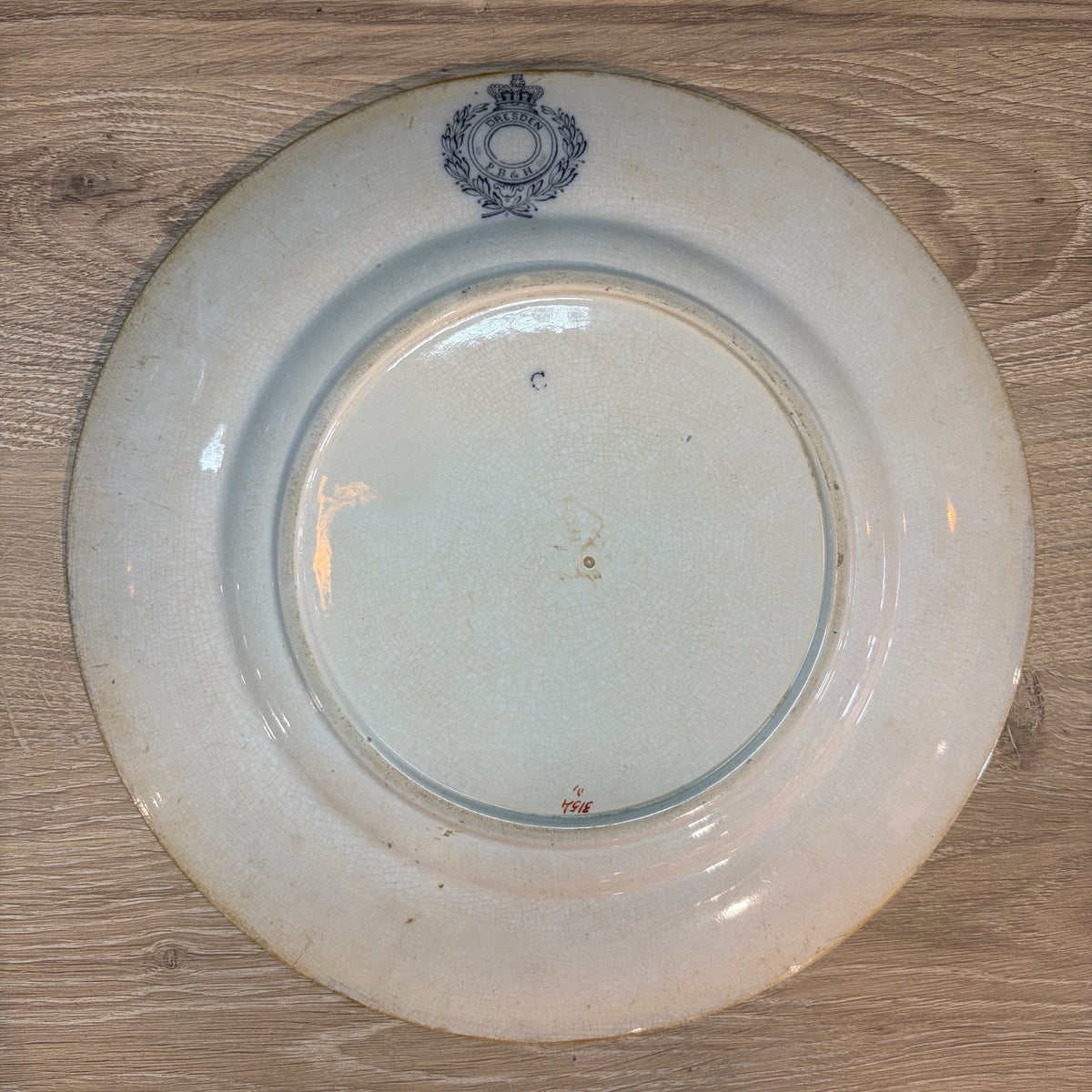 Indian Tree Pattern PB&H Dresden Mark Plate, 9"Dia
