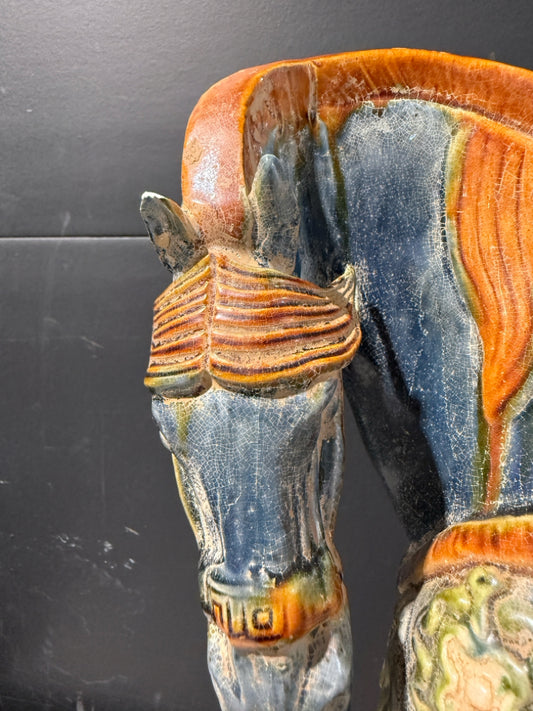 Tang Horse w/Sancai glaze, (AS IS), 14"H