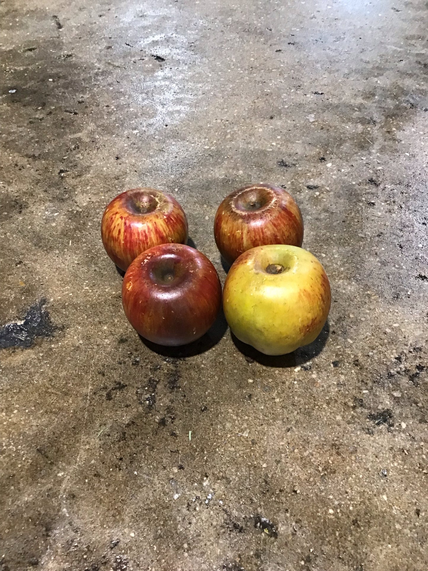 Four Italian Alabaster Apples 9.75" dia. x 3.5" H