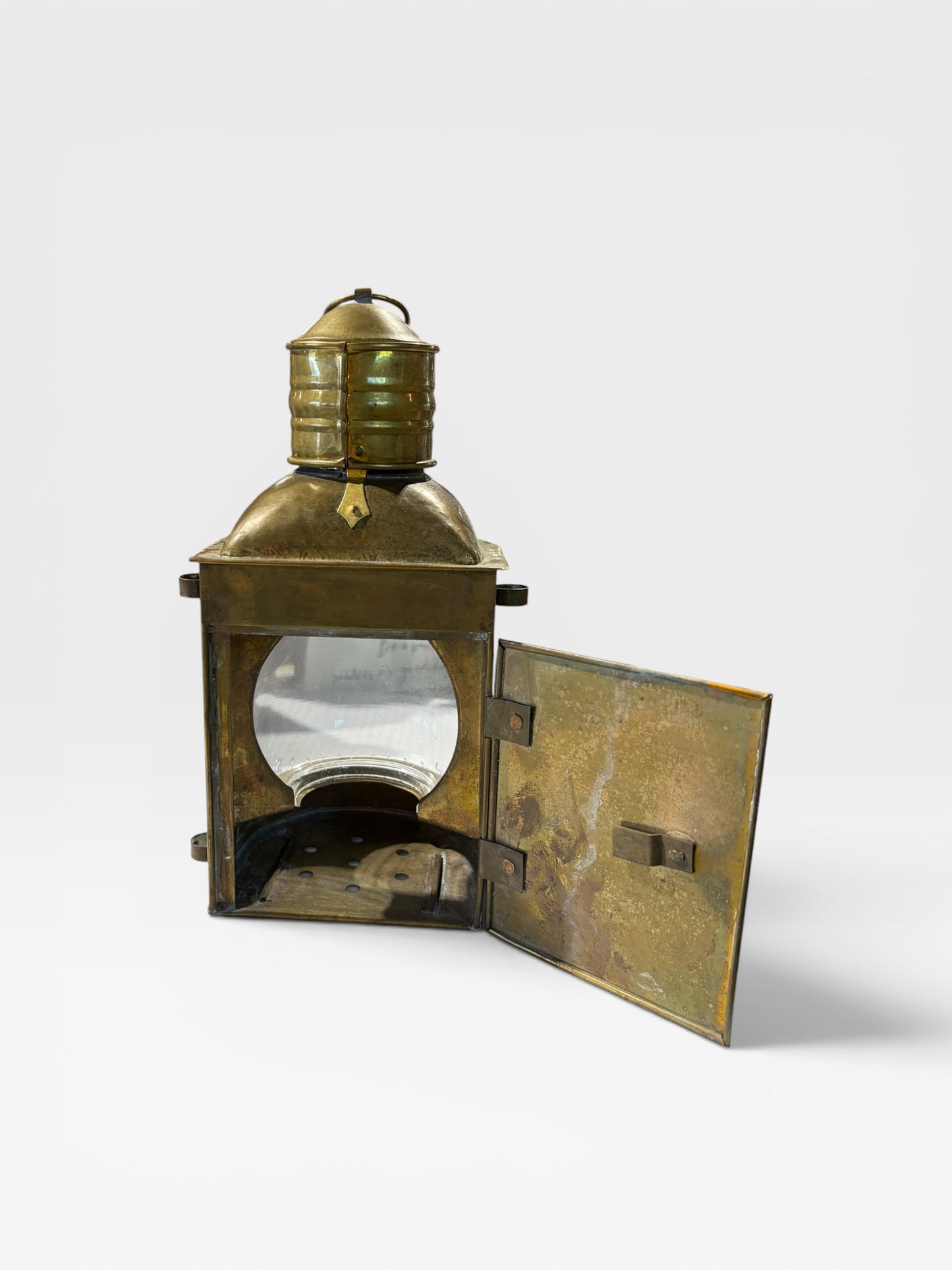 VTG Nautical Brass Oil Lamp AS IS, 9.5"H x 4"W x 4"D