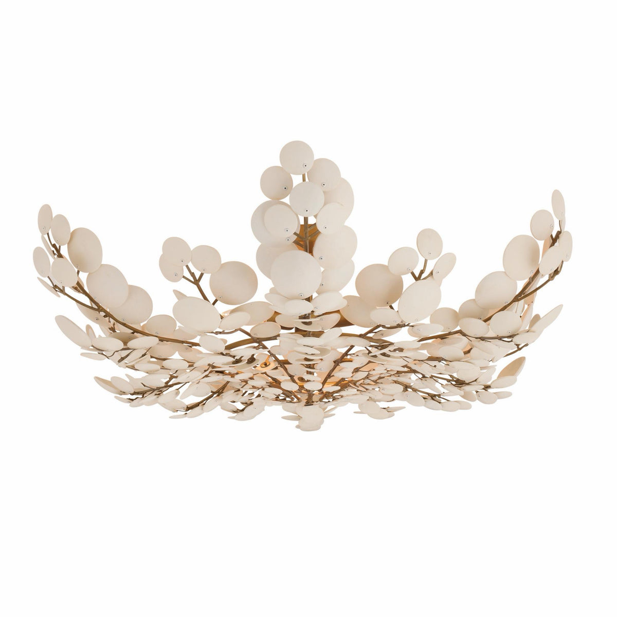 Bilal Flush Mount, Ivory with Antique Brass